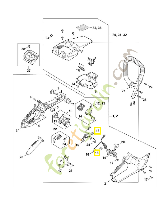 Douille en caoutchouc 0000-989-0504. Pièce détachée Stihl / Vicking
