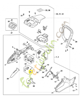 Ressort coudé MA02-182-4500. Pièce détachée Stihl / Vicking