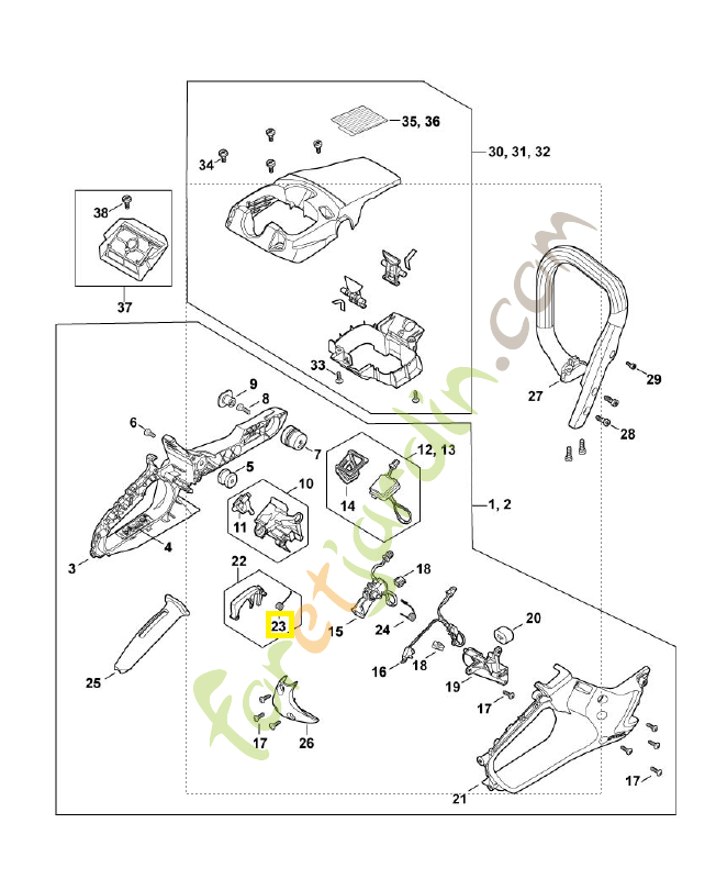 Ressort coudé MA02-182-4500. Pièce détachée Stihl / Vicking