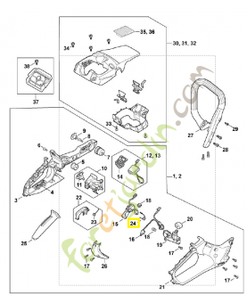 Ressort coudé MA02-182-4501. Pièce détachée Stihl / Vicking