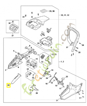 Monture de poignée MA02-791-0600. Pièce détachée Stihl / Vicking