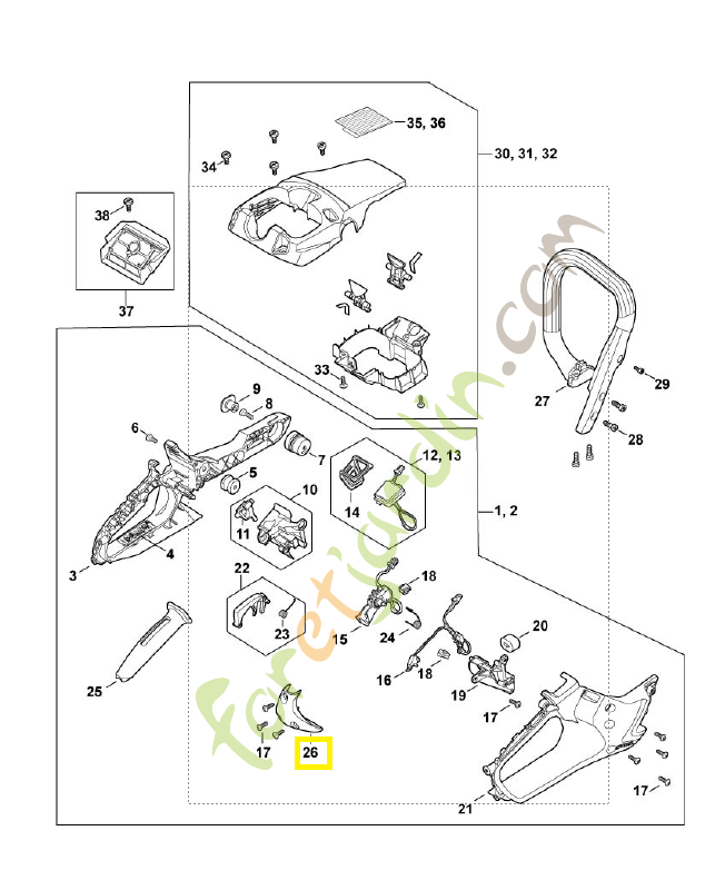Rondelle-boisseau MA02-792-9400. Pièce détachée Stihl / Vicking