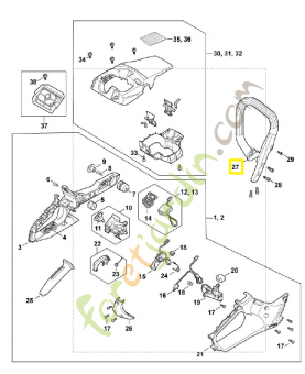 Poignée tubulaire MA02-790-1700. Pièce détachée Stihl / Vicking
