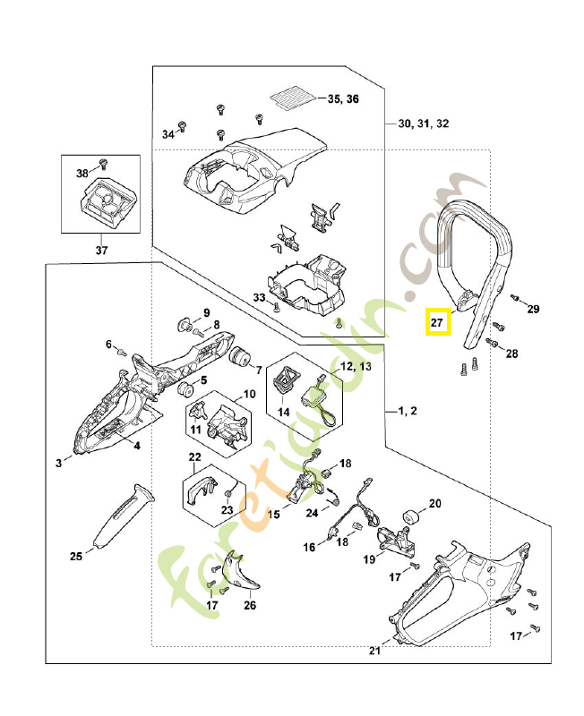 Poignée tubulaire MA02-790-1700. Pièce détachée Stihl / Vicking Poignée tubulaire MA02-790-1700. Pièce détachée Stihl / Vicking