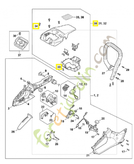 Capot MA02-080-1603. Pièce détachée Stihl / Vicking