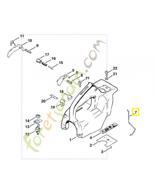 Tringlerie des gaz 1108-182-1500. Pièce de rechange Sithl / Vicking