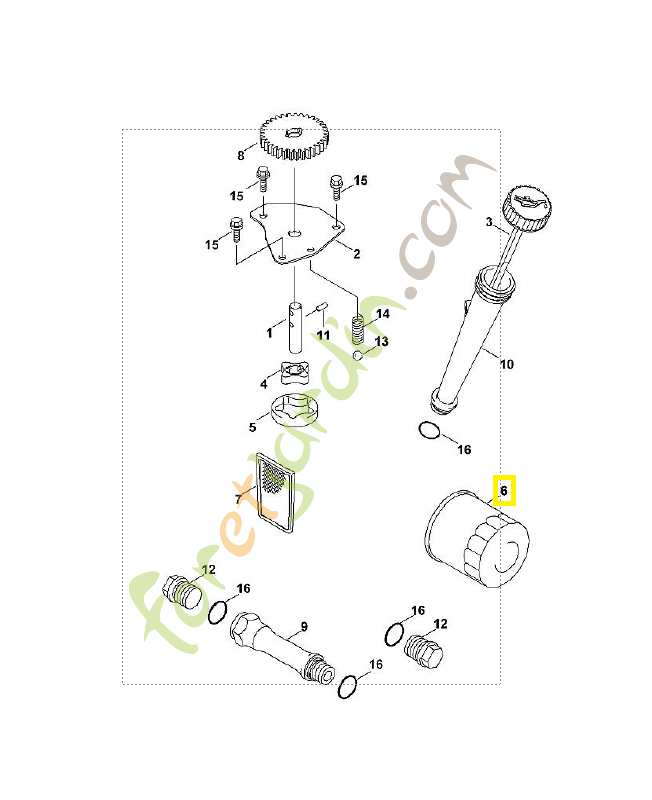 Filtre a huile 0001-020-9600. Pièce de rechange Sithl / Vicking