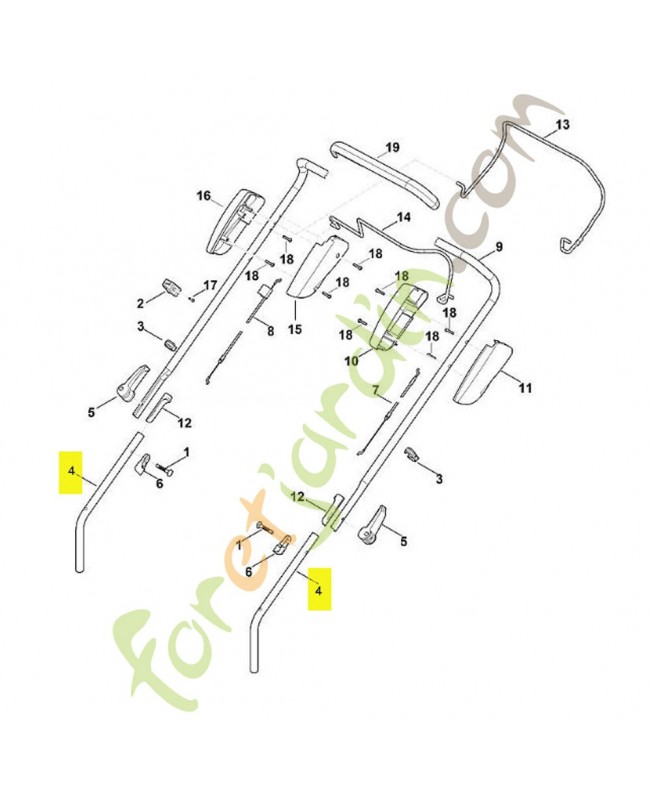 Partie inf.du guidon  6338-763-4800. Pièce de rechange Sithl / Vicking