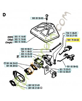 Commande starter Husqvarna ref. 501796402 Remplace référence 501796401