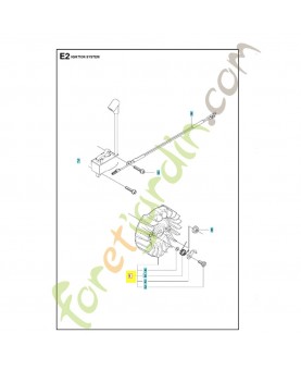 Volant complet 544111801. Pièce de rechange Husqvarna