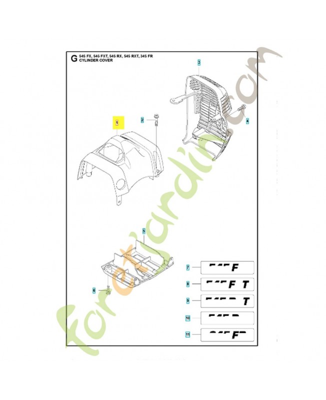 capot de cylindre 510047501. Pièce de rechange Husqvarna