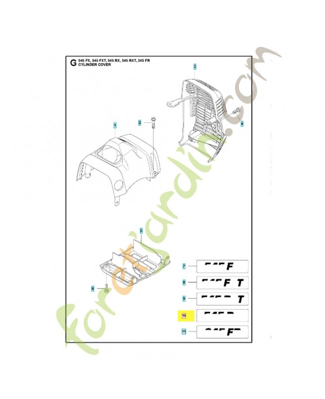 Autocollant 576998604. Pièce de rechange Husqvarna