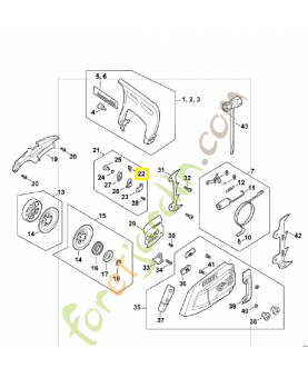 Pièce de pression 1125-664-1400. Pièce détachée Stihl 
