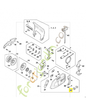 Ecrou a embase m8 0000-995-0803. Pièce détachée Stihl