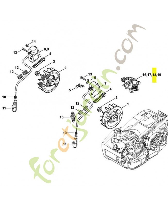 Carburateur Stihl ref. 1145-120-0617 Remplace référence 11451200608