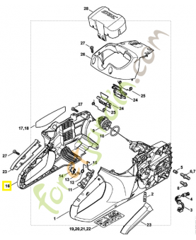 Carter de poignée gauche 1250-791-1004. Pièce détachée Stihl / Vicking