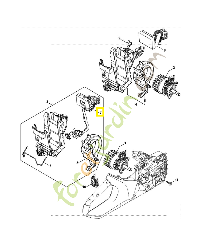 Module électronique 1251-430-1401. Pièce détachée Stihl / Vicking
