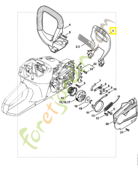Protège-main 1251-792-4900. Pièce détachée Stihl / Vicking