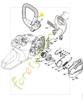 Poignée tubulaire 1250-791-1700. Pièce de rechange Sithl / Vicking