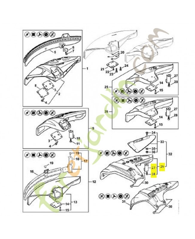 Capot outil fil 4147-710-8100. Pièce de rechange Sithl / Vicking