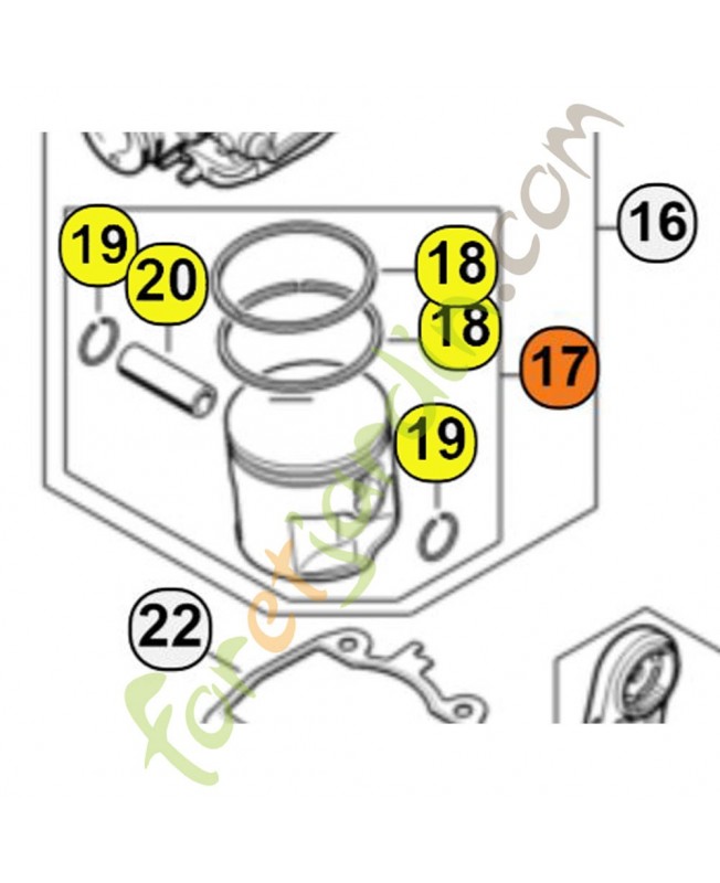 Piston diam 50 mm stihl ref. 4238-030-2008 Remplace référence 4238-030-2003