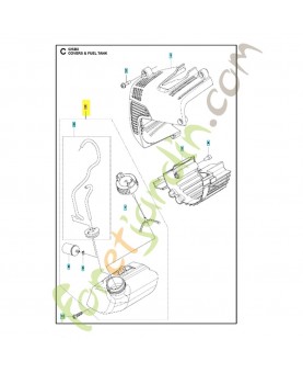 RÉSERVOIR DE CARBURANT COMPLET 585635102. Pièce de rechange Husqvarna