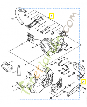 Jeu d'éléments de commande 1252-007-3800. Pièce détachée Stihl / Vicking