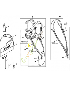 Boucle de réglage 25 mm 4119-718-6300. Pièce détachée Stihl / Vicking
