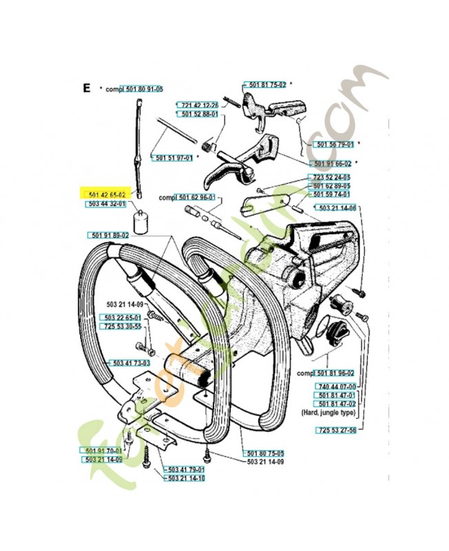 Tuyau d'essence 501426502. Pièce de rechange Husqvarna