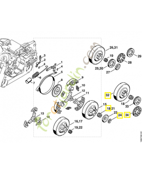 Jeu pignon a anneau 325 9 dts 1125-007-1003. Pièce de rechange Sithl / Vicking