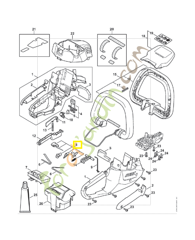 Jeu de pièces came de commande 4521-007-3501. Pièce détachée Stihl / Vicking