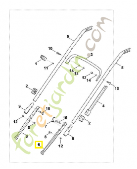 Partie inférieur du guidon 6375-763-4801. Pièce de rechange Sithl / Vicking