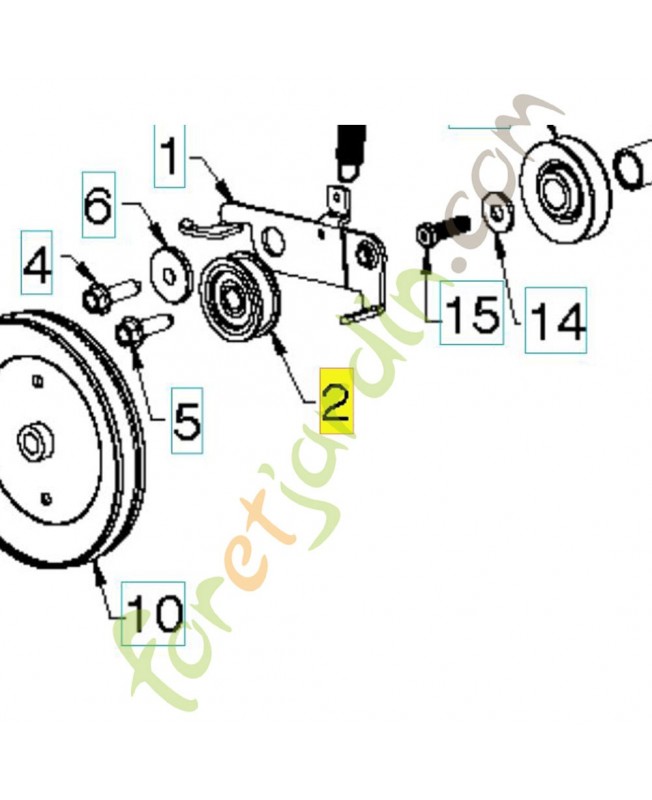 Poulie intermediaire 532166043. Pièce de rechange Husqvarna