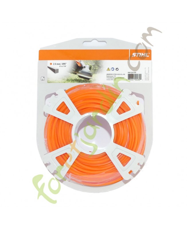 Fil nylon carre 41m - 2,4mm Stihl référence 0000-930-2640 0000-930-2640