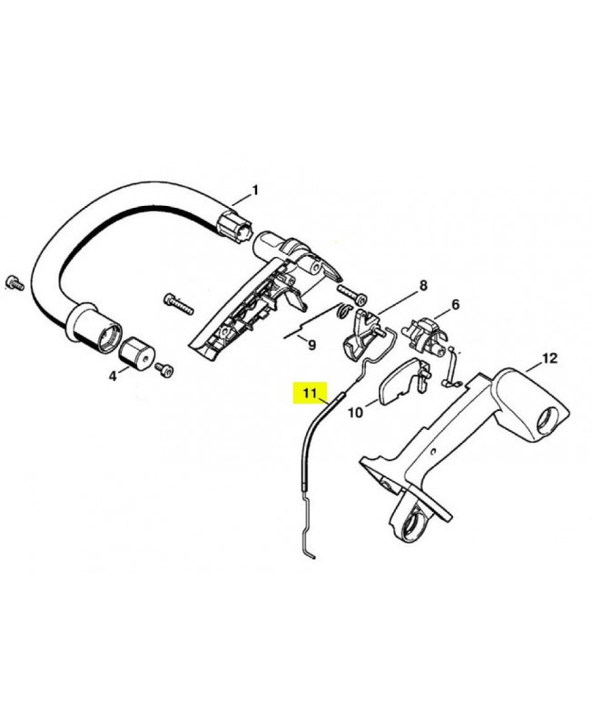 Cable des gaz 1132-180-1100. Pièce détachée Stihl / Vicking