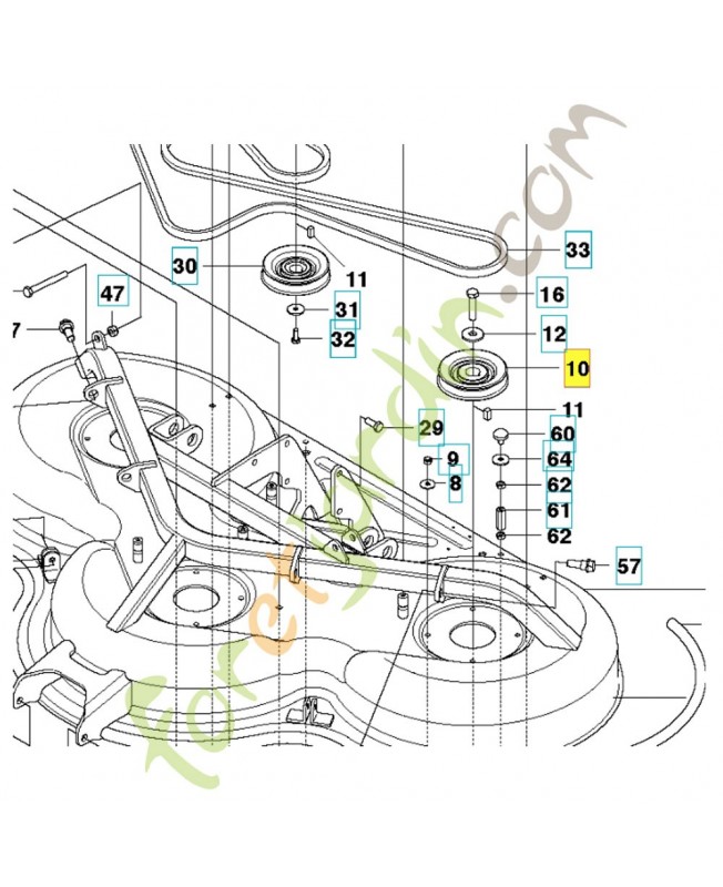 Poulie 544183701. Pièce de rechange Husqvarna
