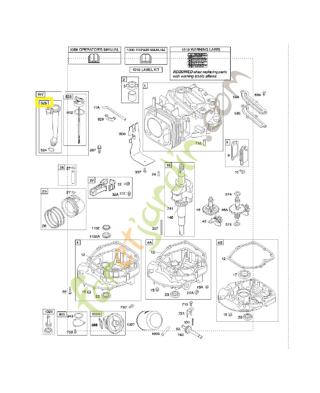 495265 Tube jauge Briggs & Stratton
