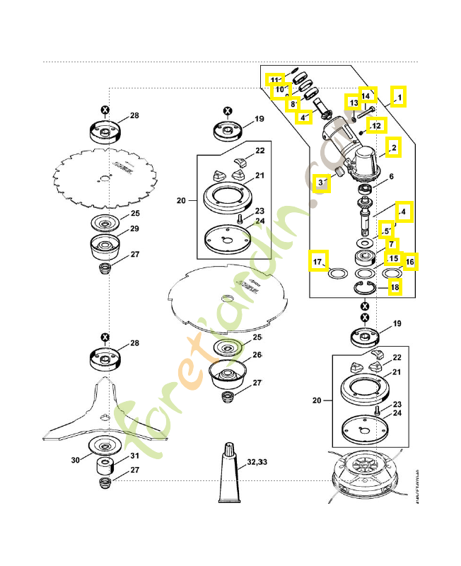 Réducteur fs 510/560 4148-640-0107. Pièce détachée Stihl / Vicking