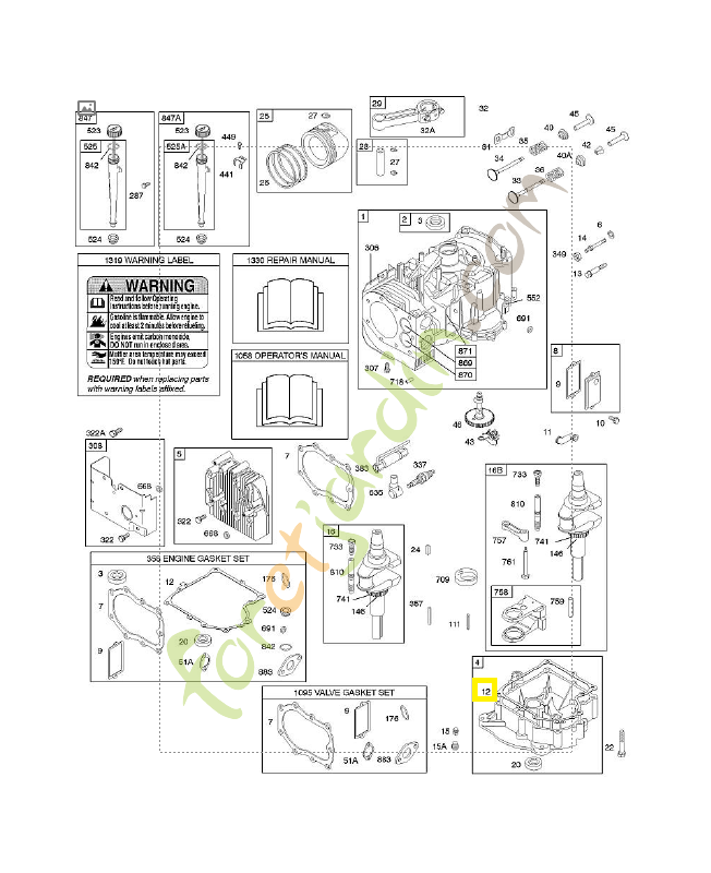 692406 Joint de carter. Pièce de rechange pour moteur thermique Briggs et Straton
