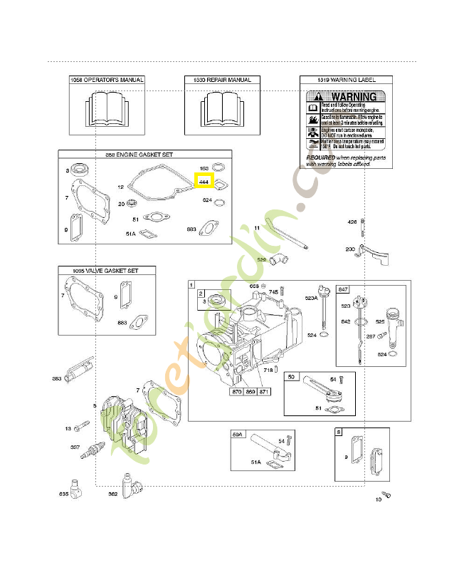 691868 Joint de couvercle Briggs & Stratton
