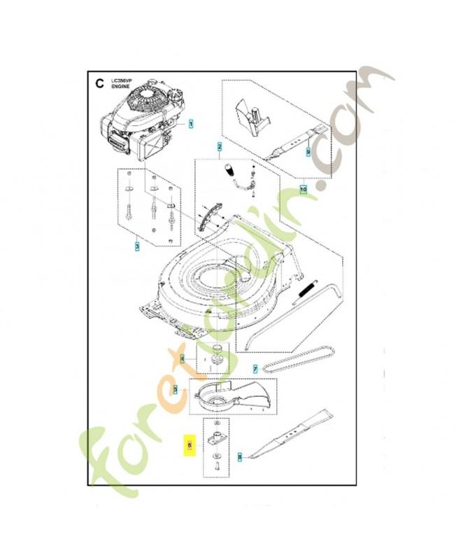 Support de lame 598684104. Pièce détachée Husqvarna