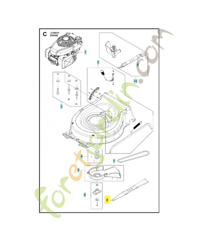 lame 56 cm 598562701. Pièce détachée Husqvarna