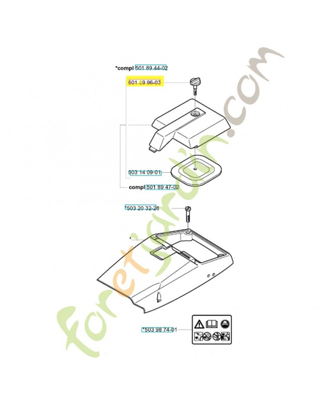 Bouton 501899603. Pièce de rechange Husqvarna