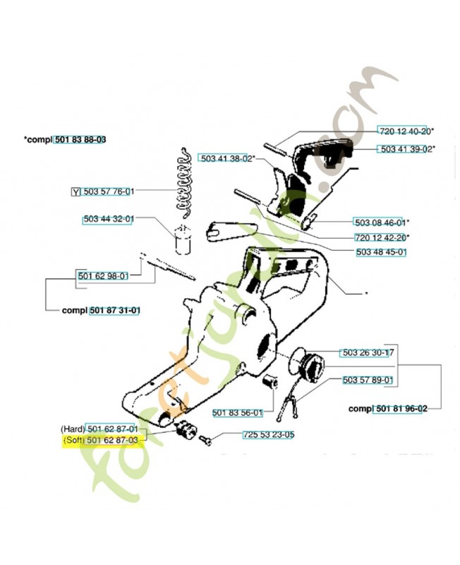 Amortisseur 501628703. Pièce de rechange Husqvarna