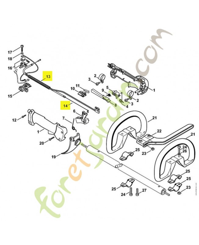 Cable des gaz 4128-180-1111 stihl
