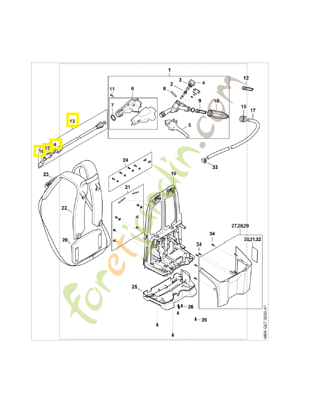 Lance 4854-500-0900. Pièce détachée Stihl Lance 4854-500-0900. Pièce détachée Stihl