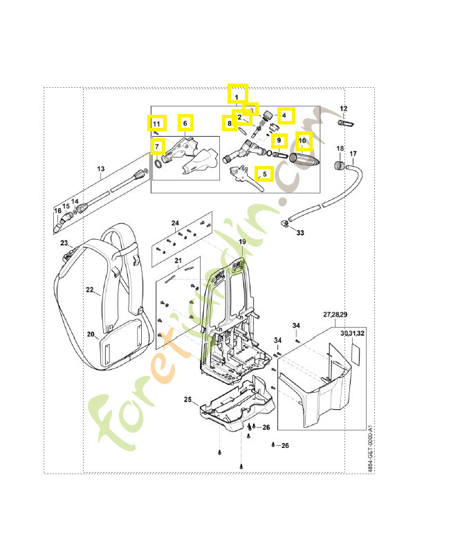 Pistolet avec manomètre 4255-500-9106. Pièce détachée Stihl / Vicking Pistolet avec manomètre 4255-500-9106. Pièce détachée Stihl / Vicking