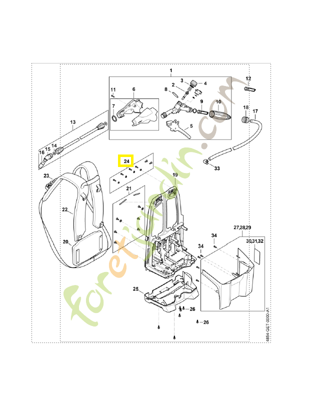Jeu de pièces de vis 4854-007-1900. Pièce détachée Stihl / Vicking Jeu de pièces de vis 4854-007-1900. Pièce détachée Stihl / Vicking