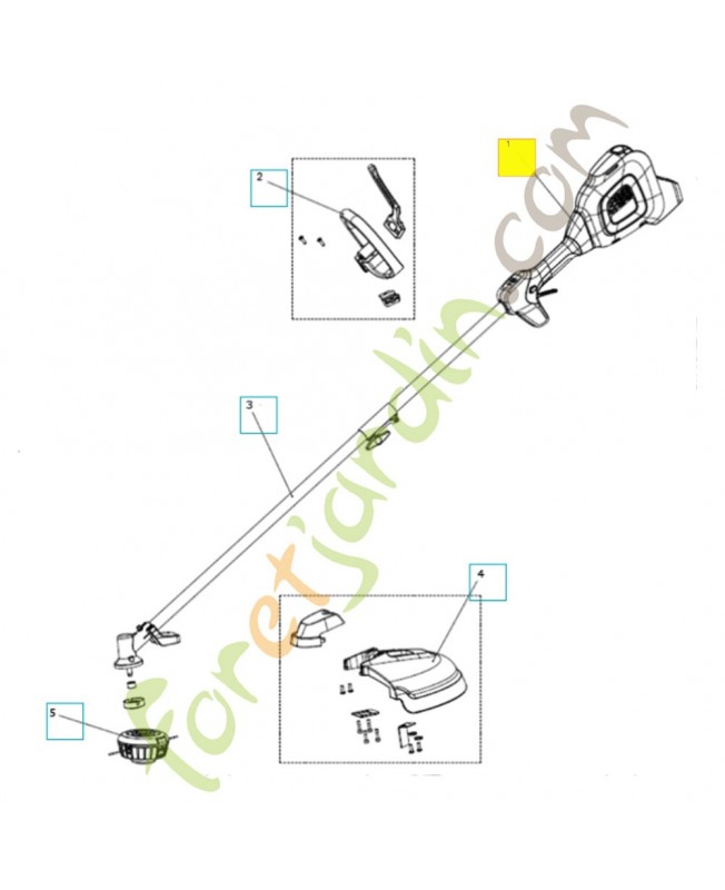 poignée complète 590406501. Pièce détachée Husqvarna