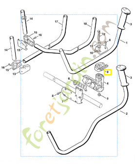 Monture de poignée 4119-791-0615. Pièce de rechange Sithl / Vicking
